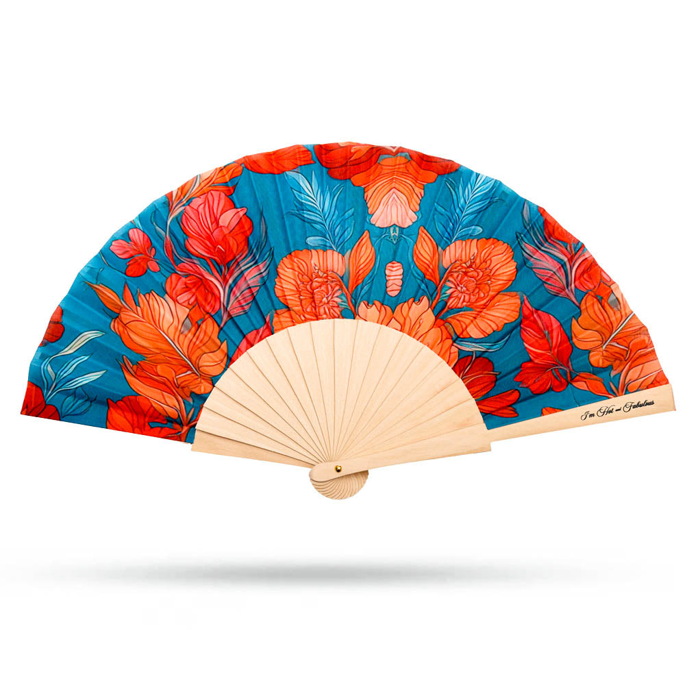 Embrace Elegance with the Azure Garden Hand Fan