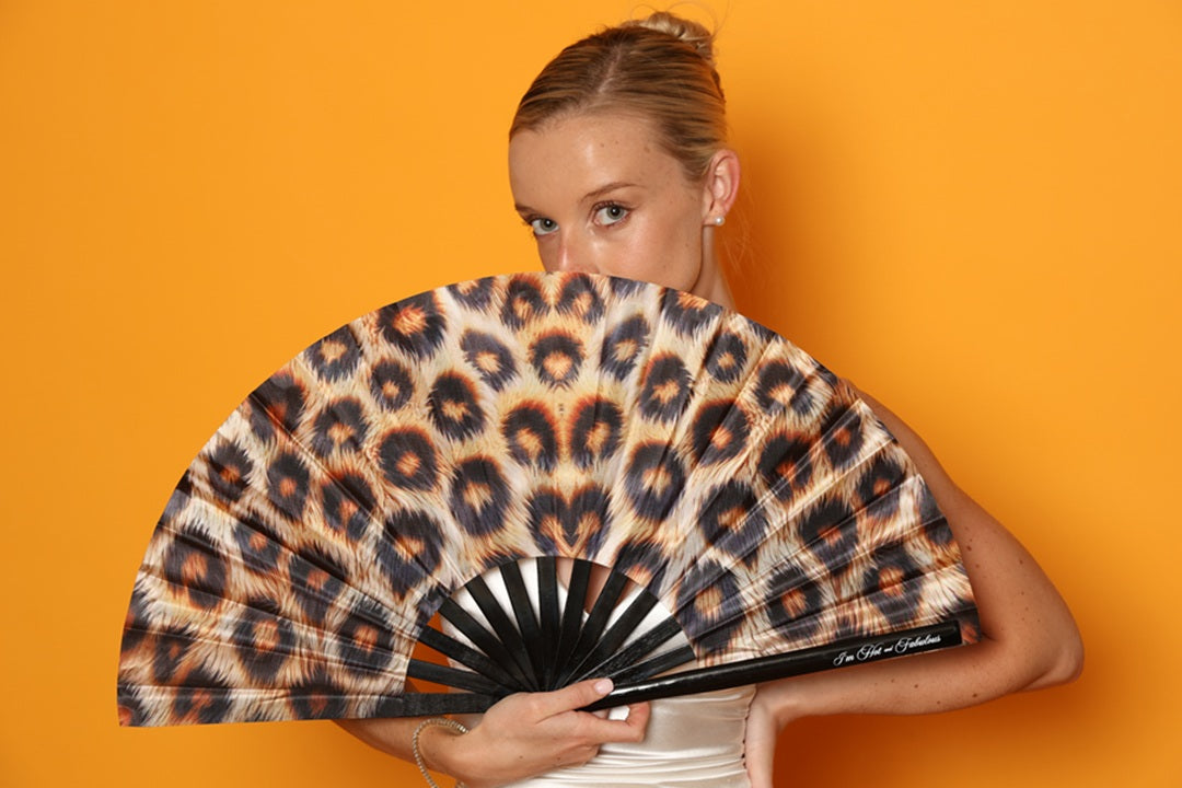 Leopard print fan
