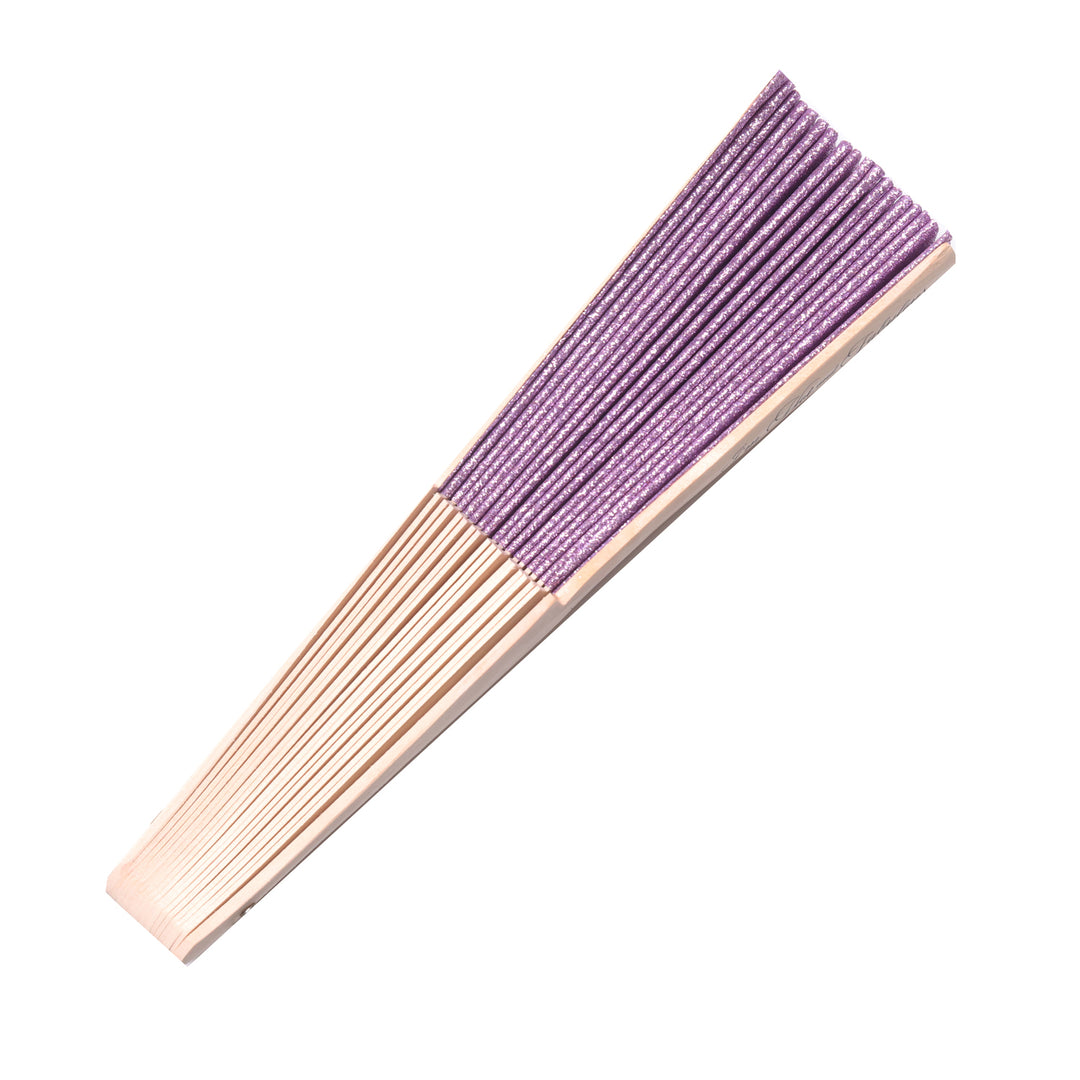 side view of purple sparkle fan