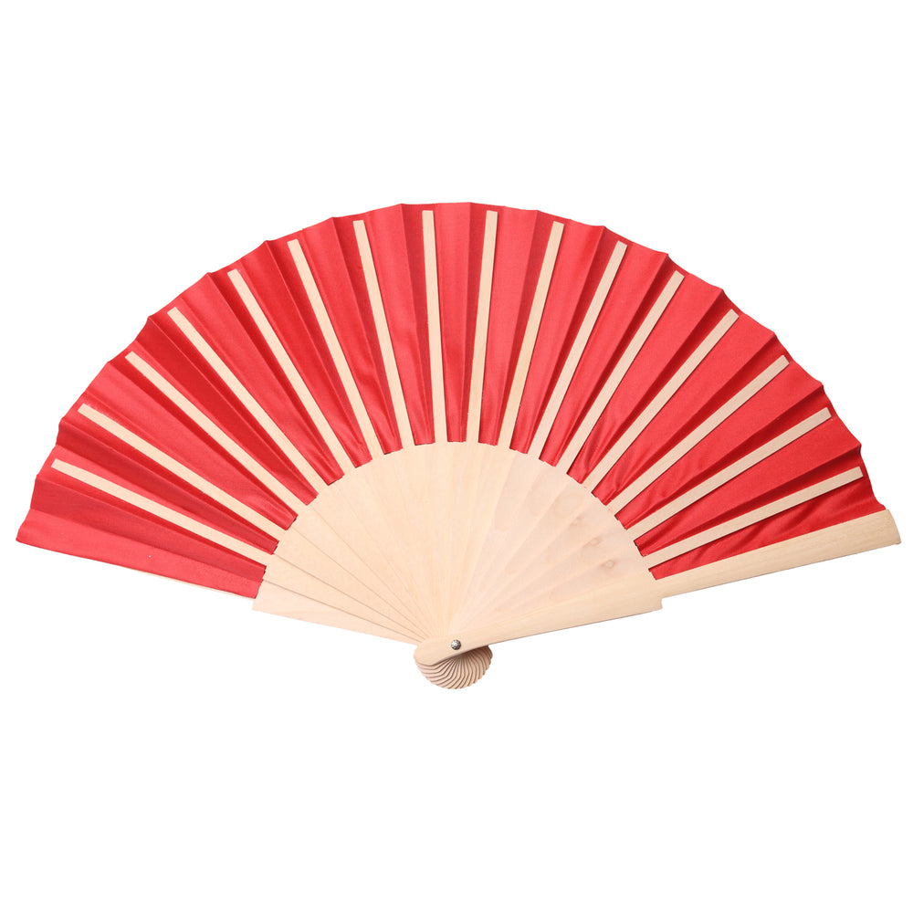 orange hand fan on a white background