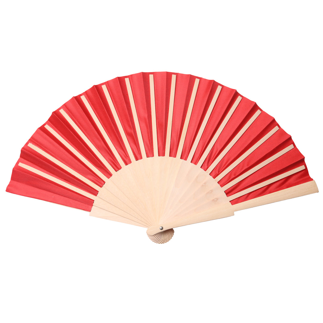 orange hand fan on a white background