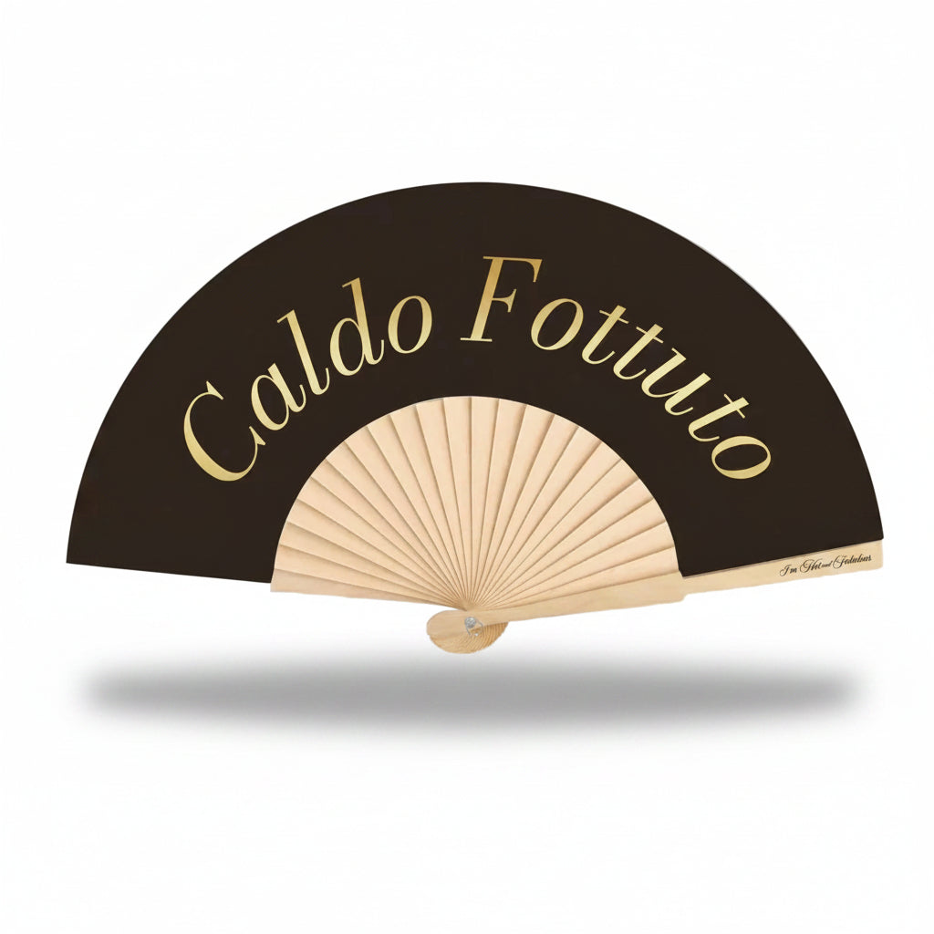 hand fan with caldo fottuto