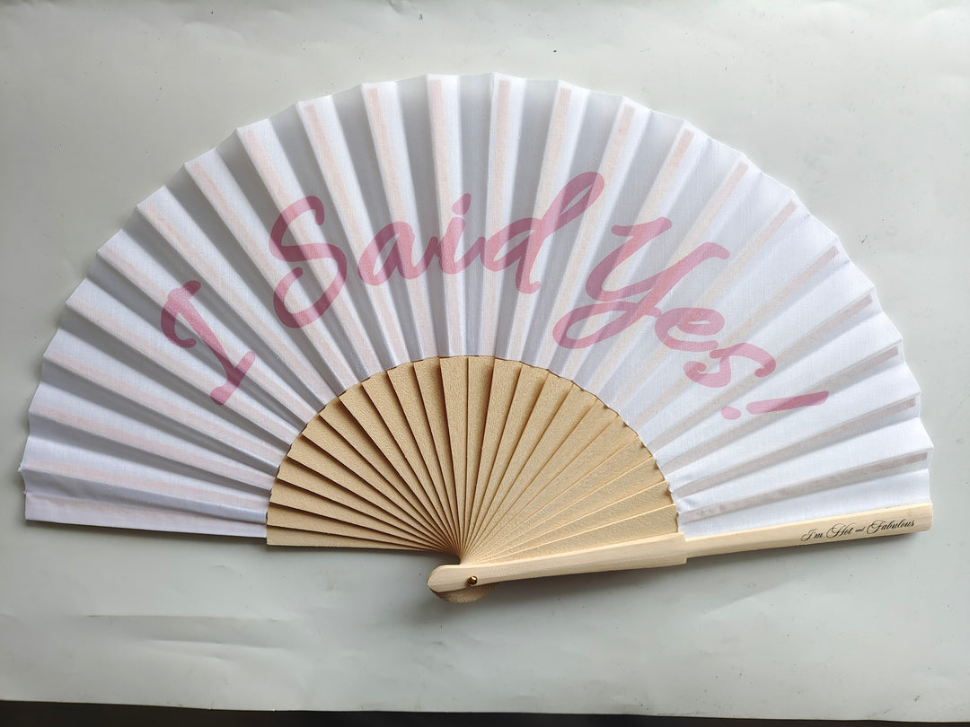 I Said Yes Wedding Hand Fan
