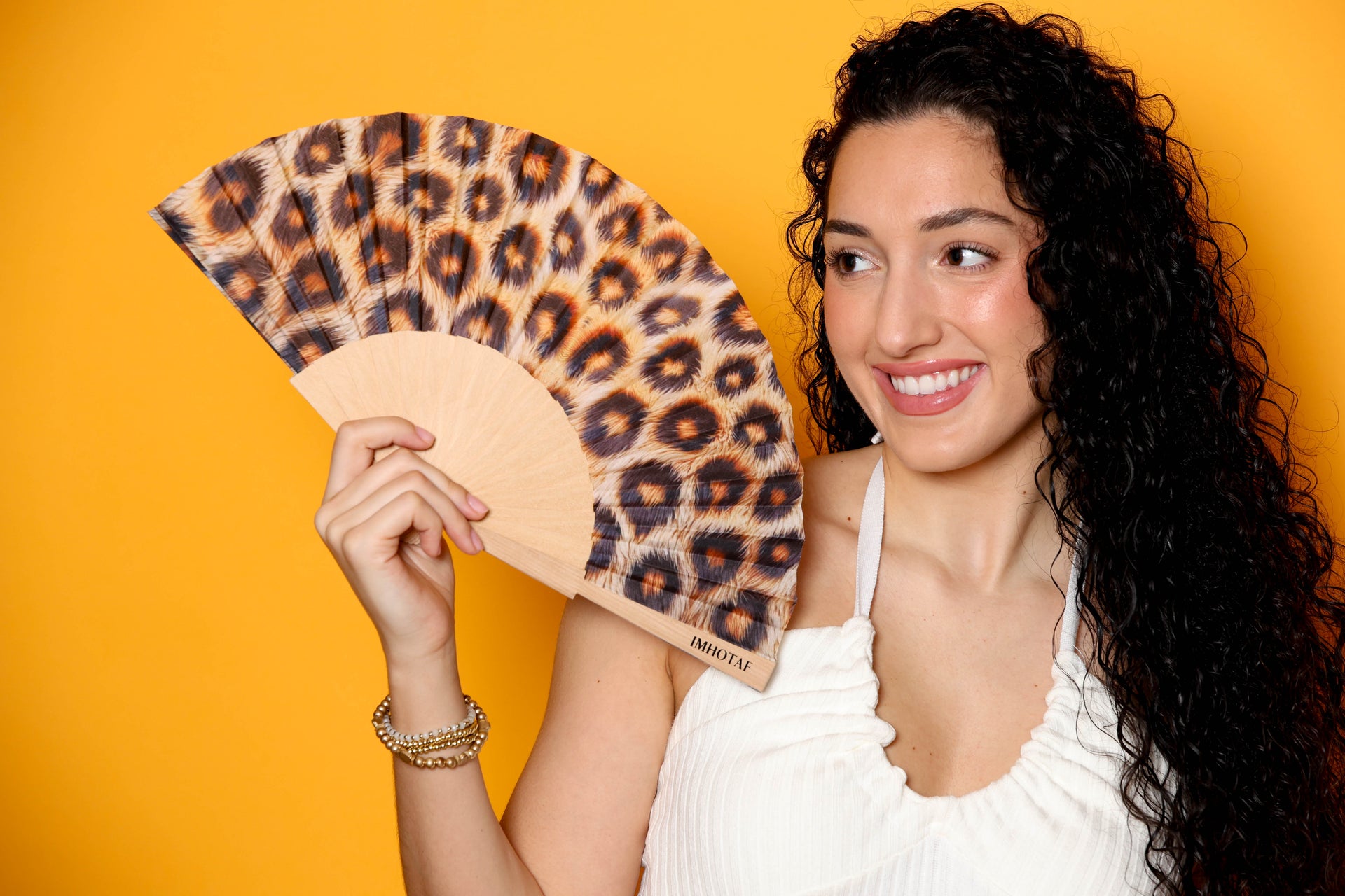 Luxury Leopard Print Hand Fan