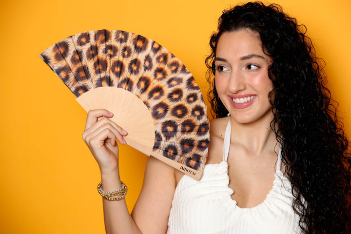 Luxury Leopard Print Hand Fan