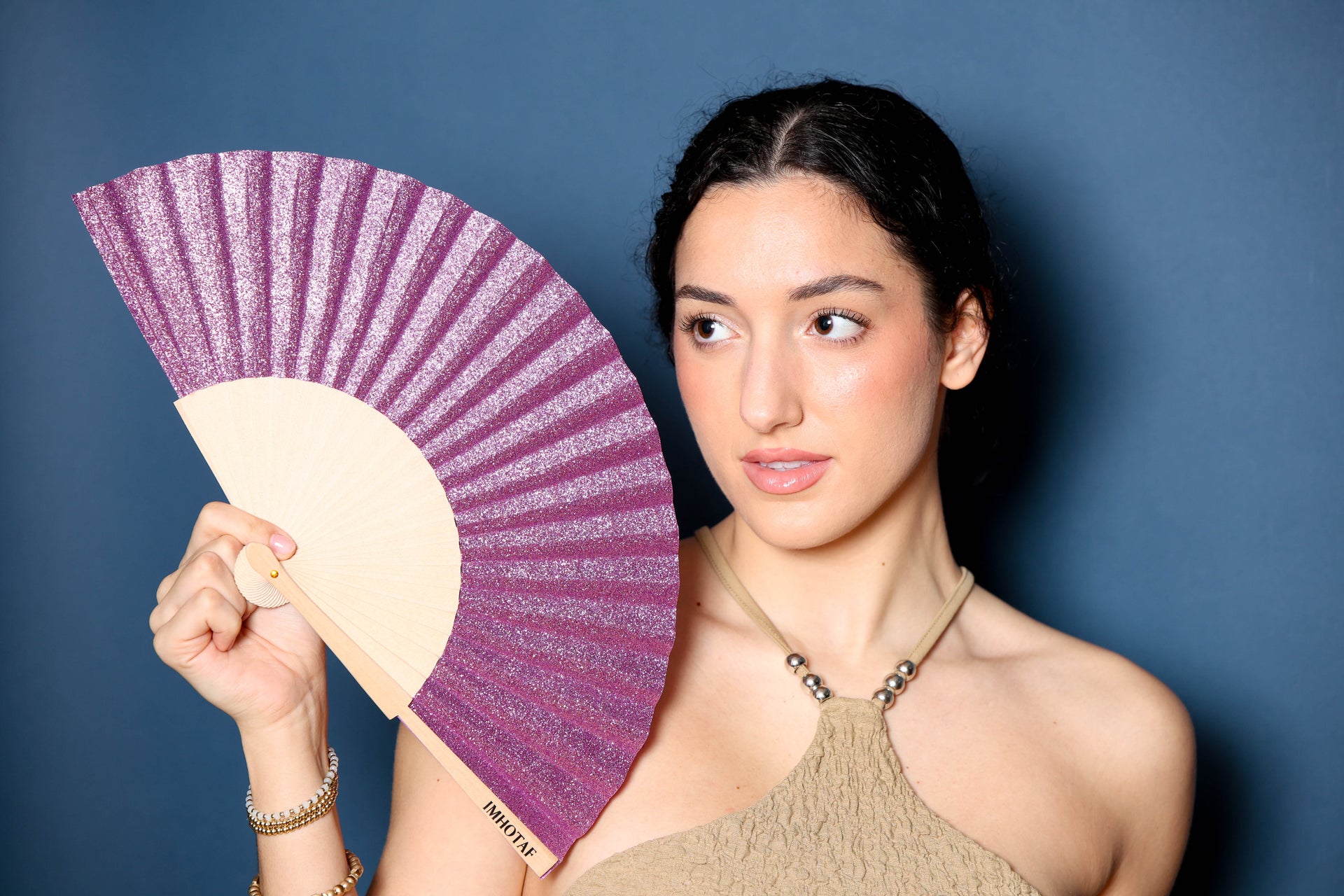 Purple Sparkle Hand Fan