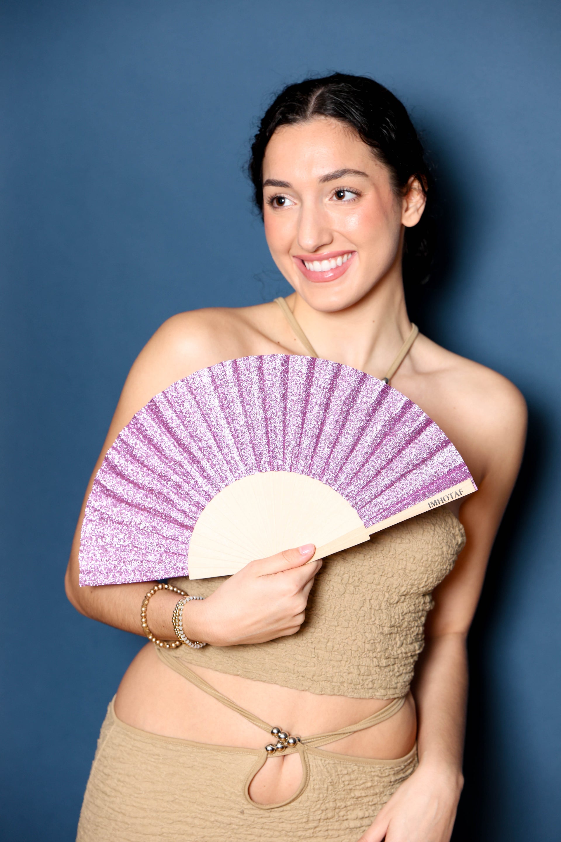 Purple Sparkle Hand Fan