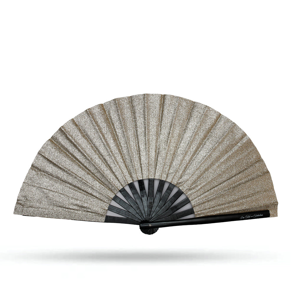 Champagne Mega Sparkle XL Hand Fan