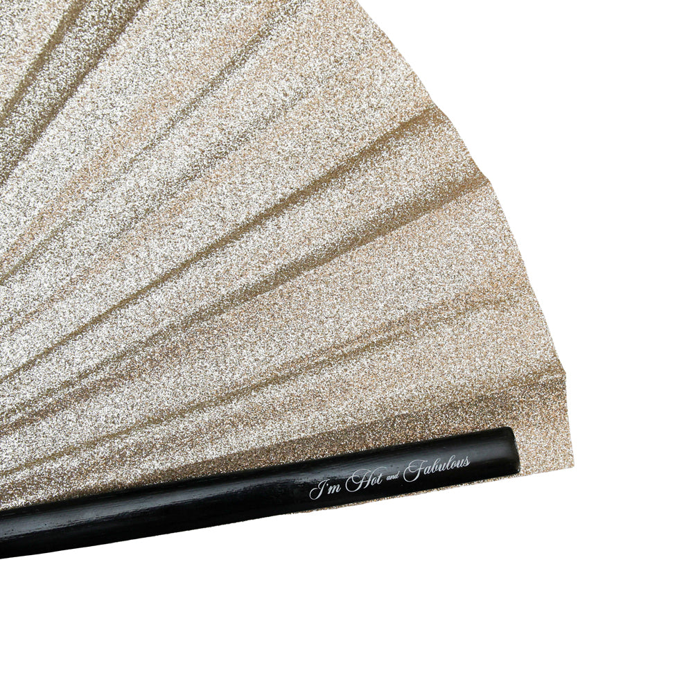 Champagne Mega Sparkle XL Hand Fan