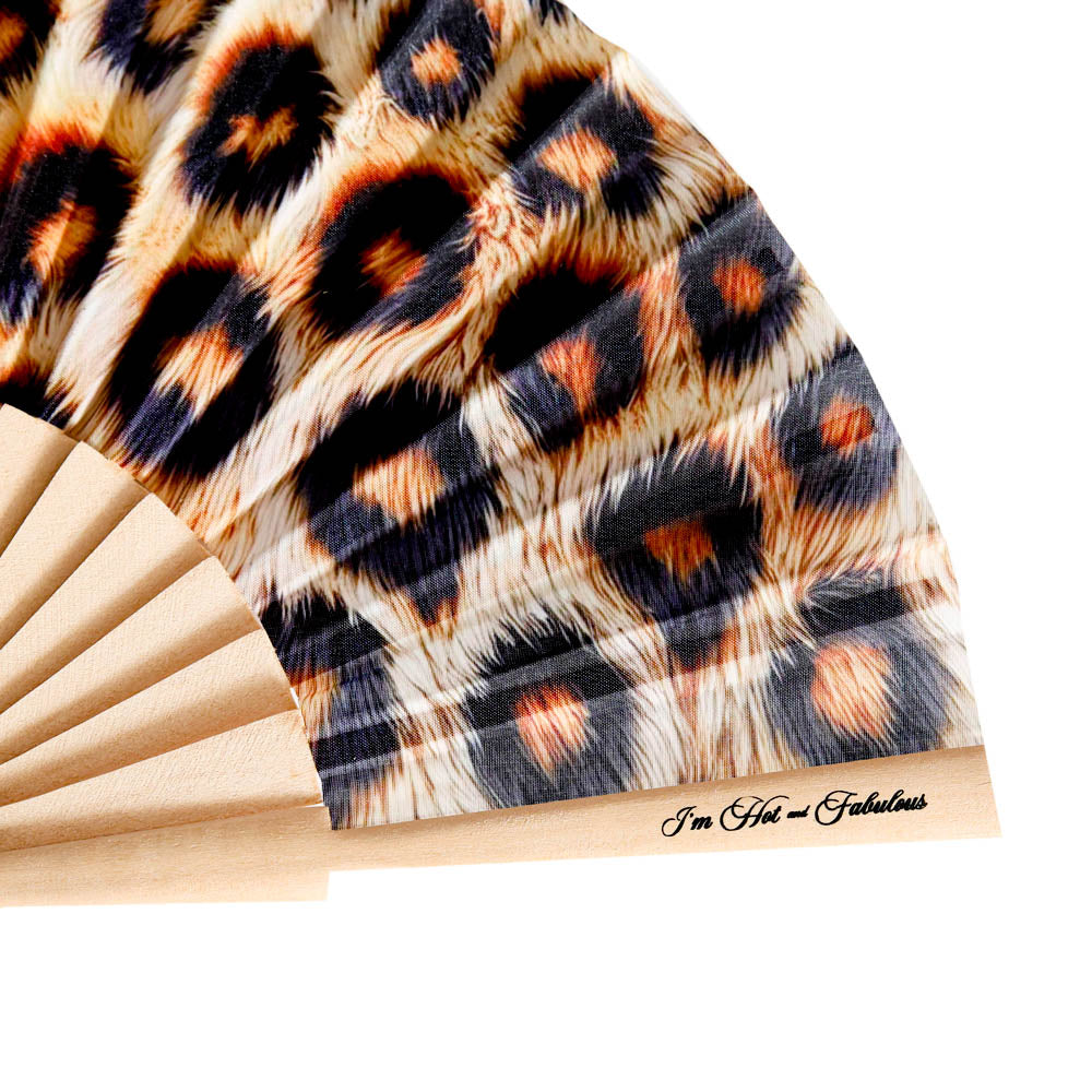 Luxury Leopard Print Hand Fan