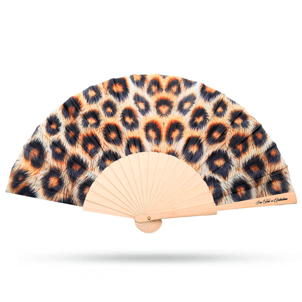 Luxury Leopard Print Hand Fan
