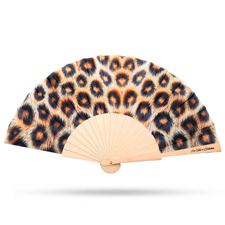 Luxury Leopard Print Hand Fan