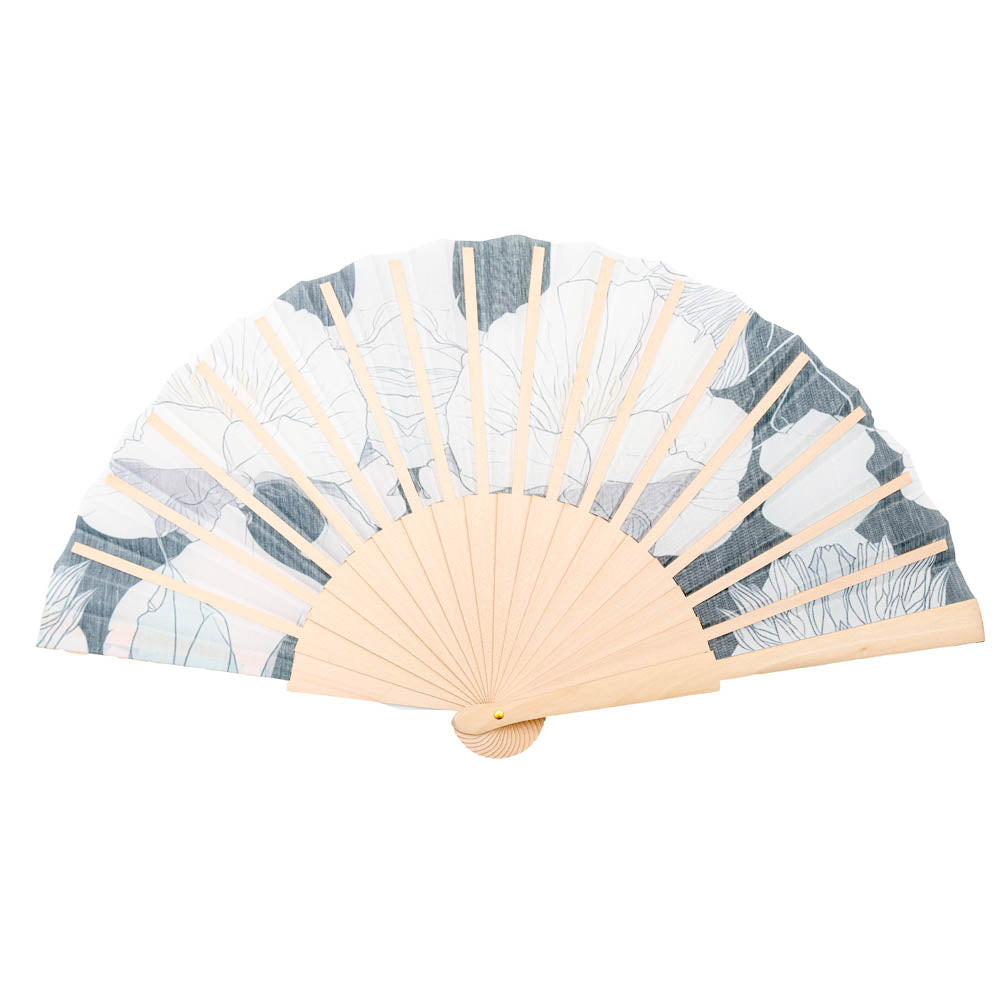 Black Floral Hand Fan