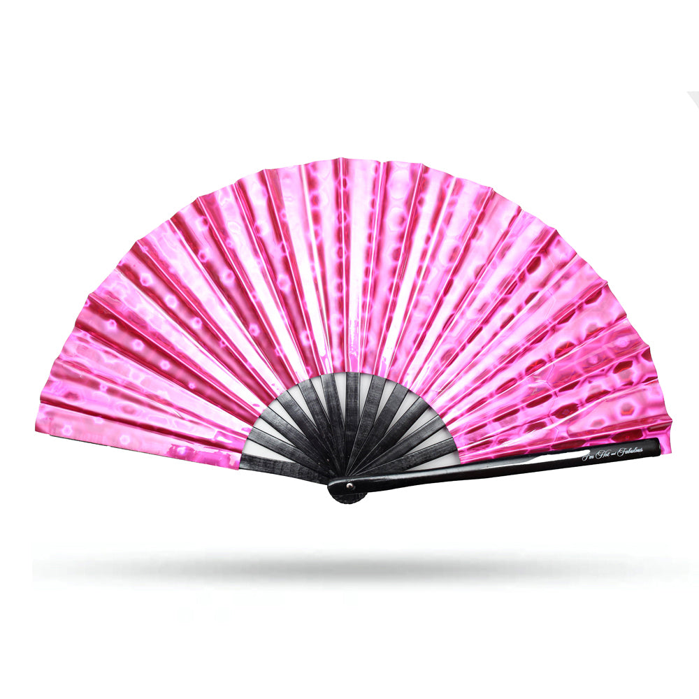 Holographic Pink Dream XL Hand Fan