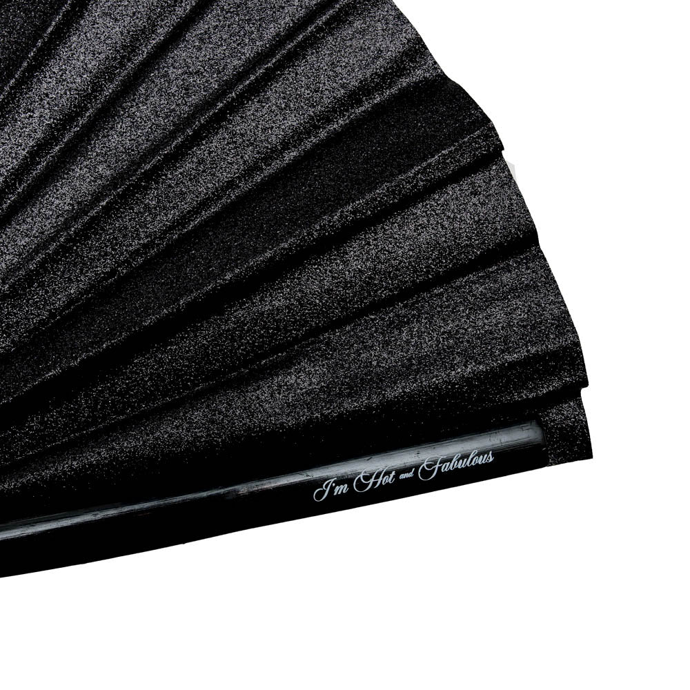 Black Sparkle XL Hand Fan