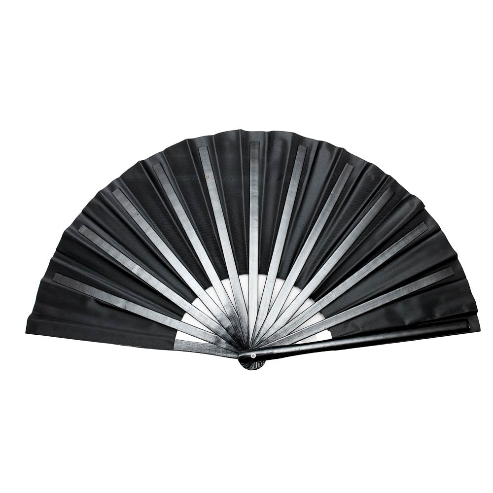 Black Sparkle XL Hand Fan - Back View