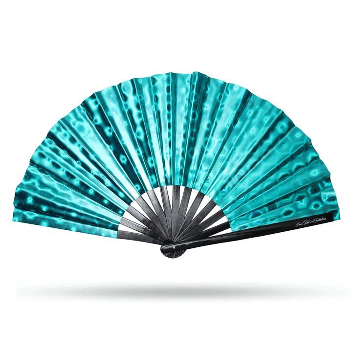 Holographic Teal Dream XL Hand Fan