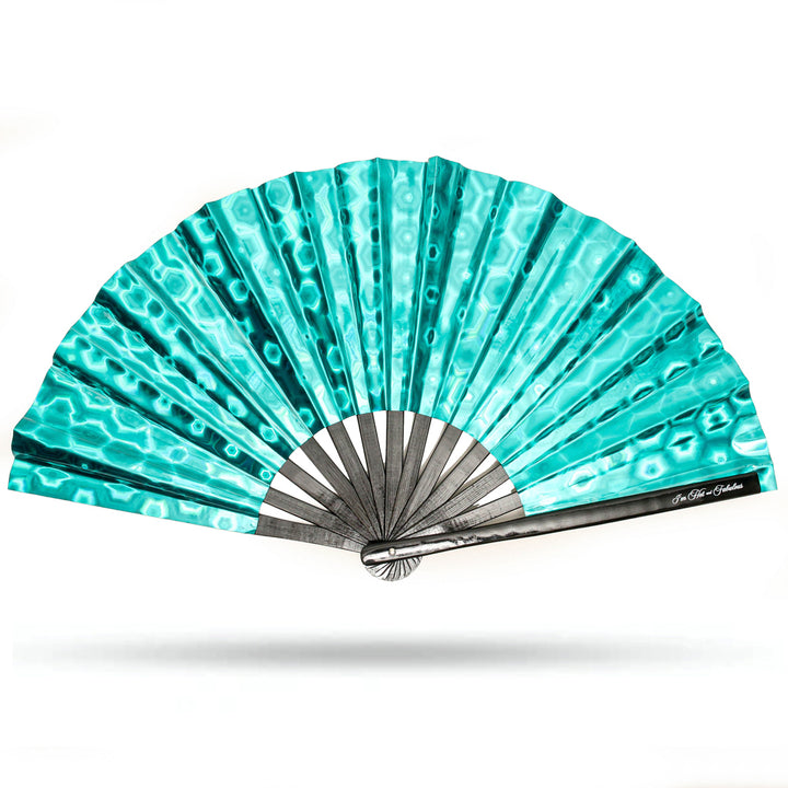 Holographic Teal Dream XL Hand Fan