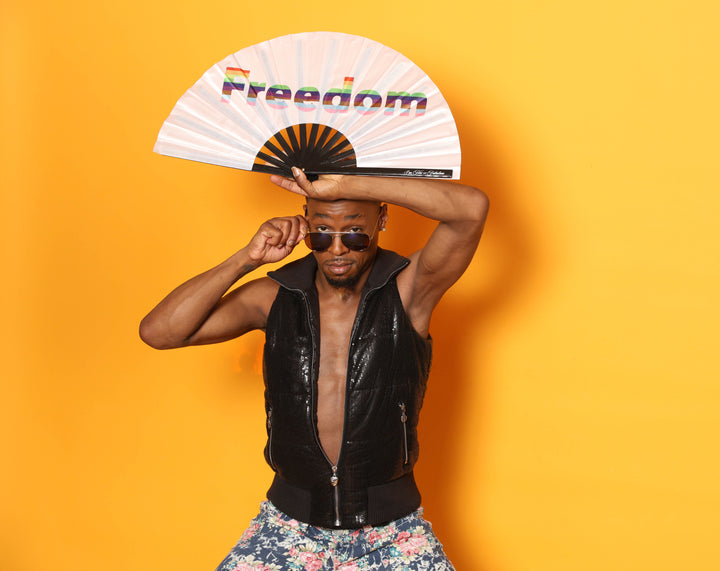 Person holding a Freedom Hand Fan