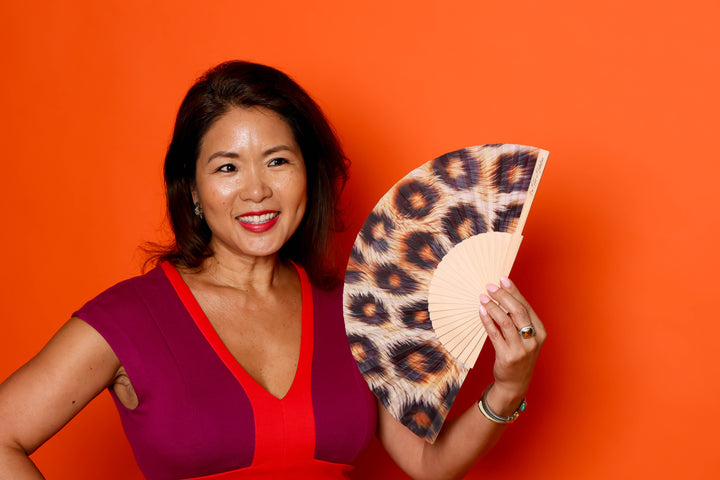 Luxury Leopard Print Hand Fan