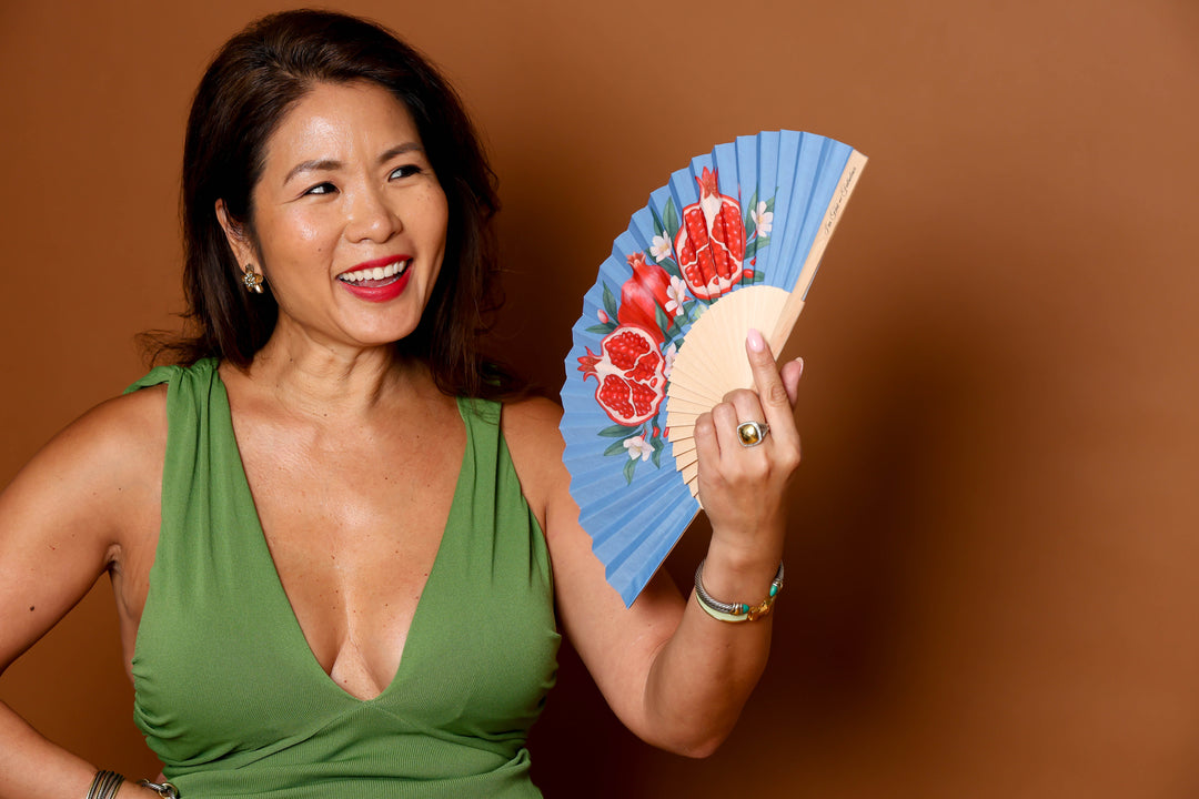 Pomegranate Hand Fan