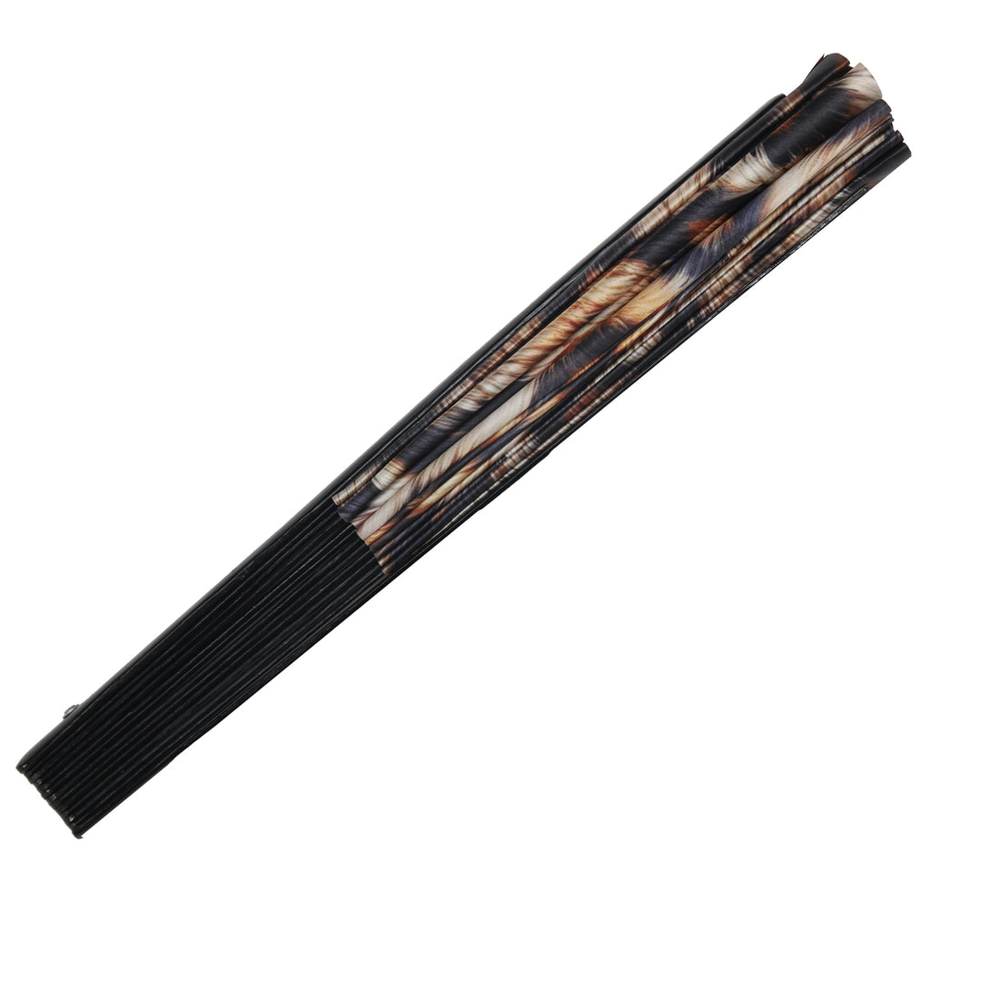 Leopard Print XL Hand Fan - Folded
