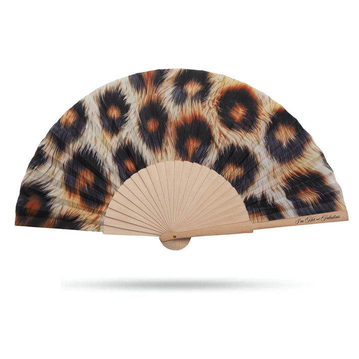 Luxury Leopard Print Hand Fan