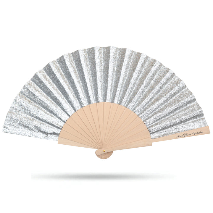 Silver Sparkle Hand Fan