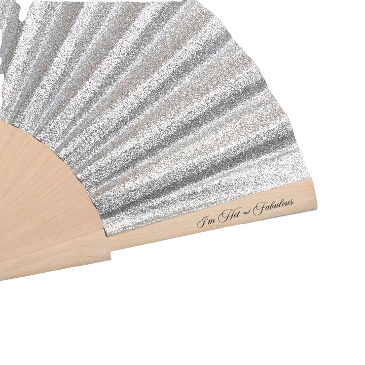 Silver Sparkle Hand Fan