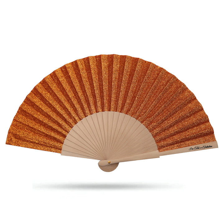 Orange Sparkle Hand Fan