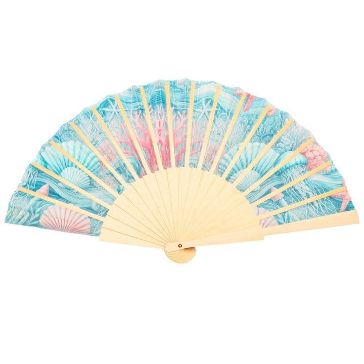 Coral Reef Hand Fan - Backside