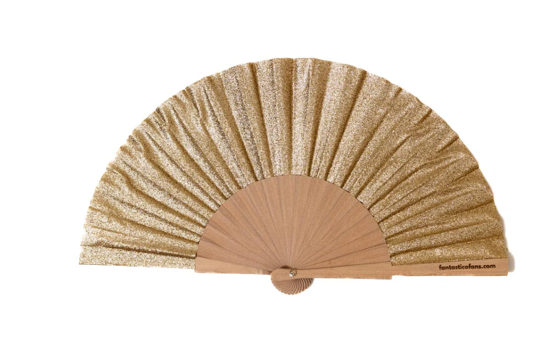 Gold Sparkle Hand Fan
