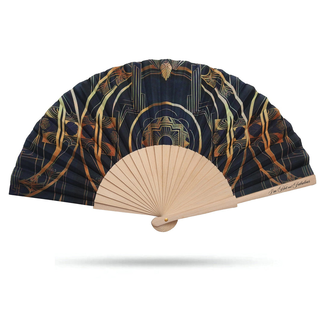 Art Deco Hand Fan on a white background