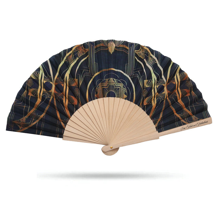 Art Deco Hand Fan on a white background
