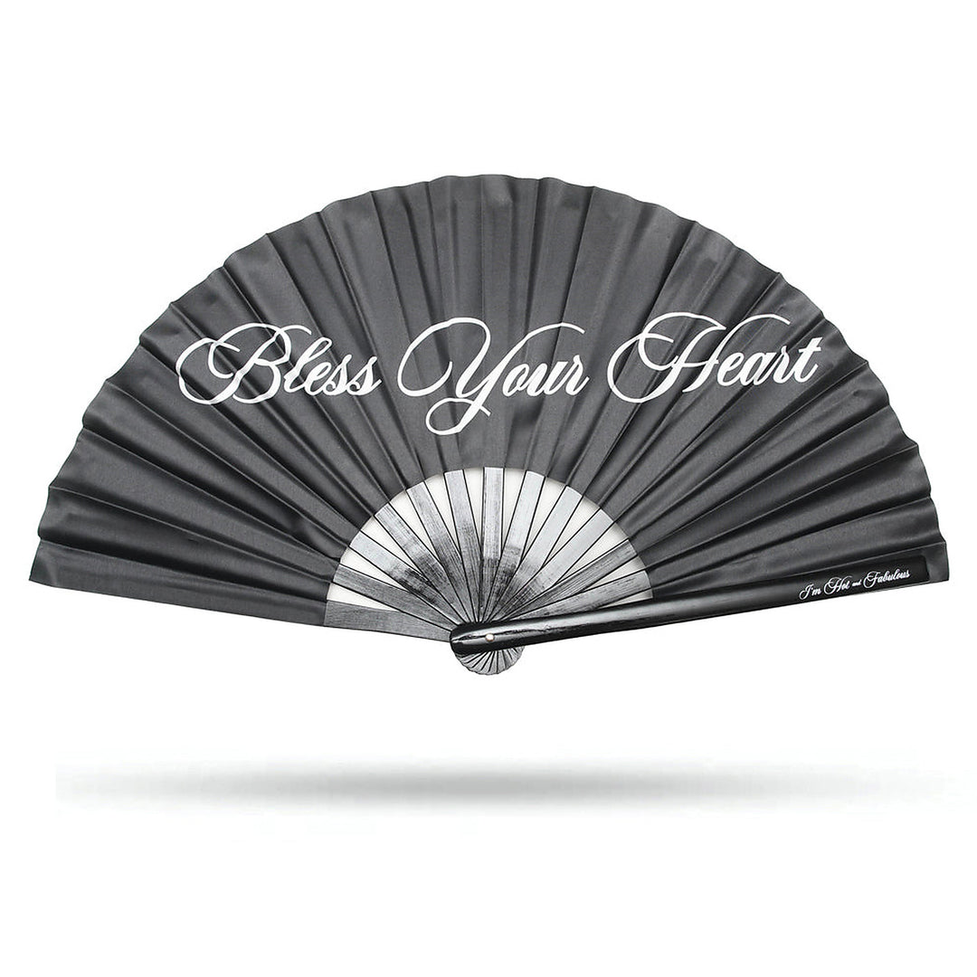 Bless Your Heart XL Hand Fan on a white background
