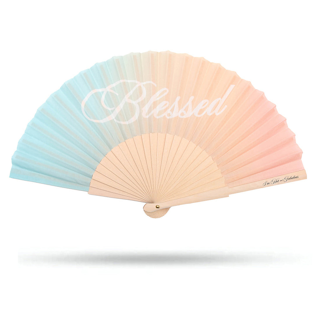 Blessed Hand Fan on a white background