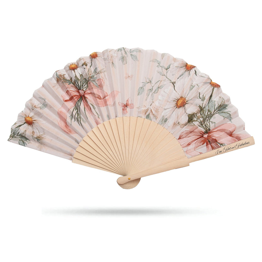 Daisies Hand Fan on a white background
