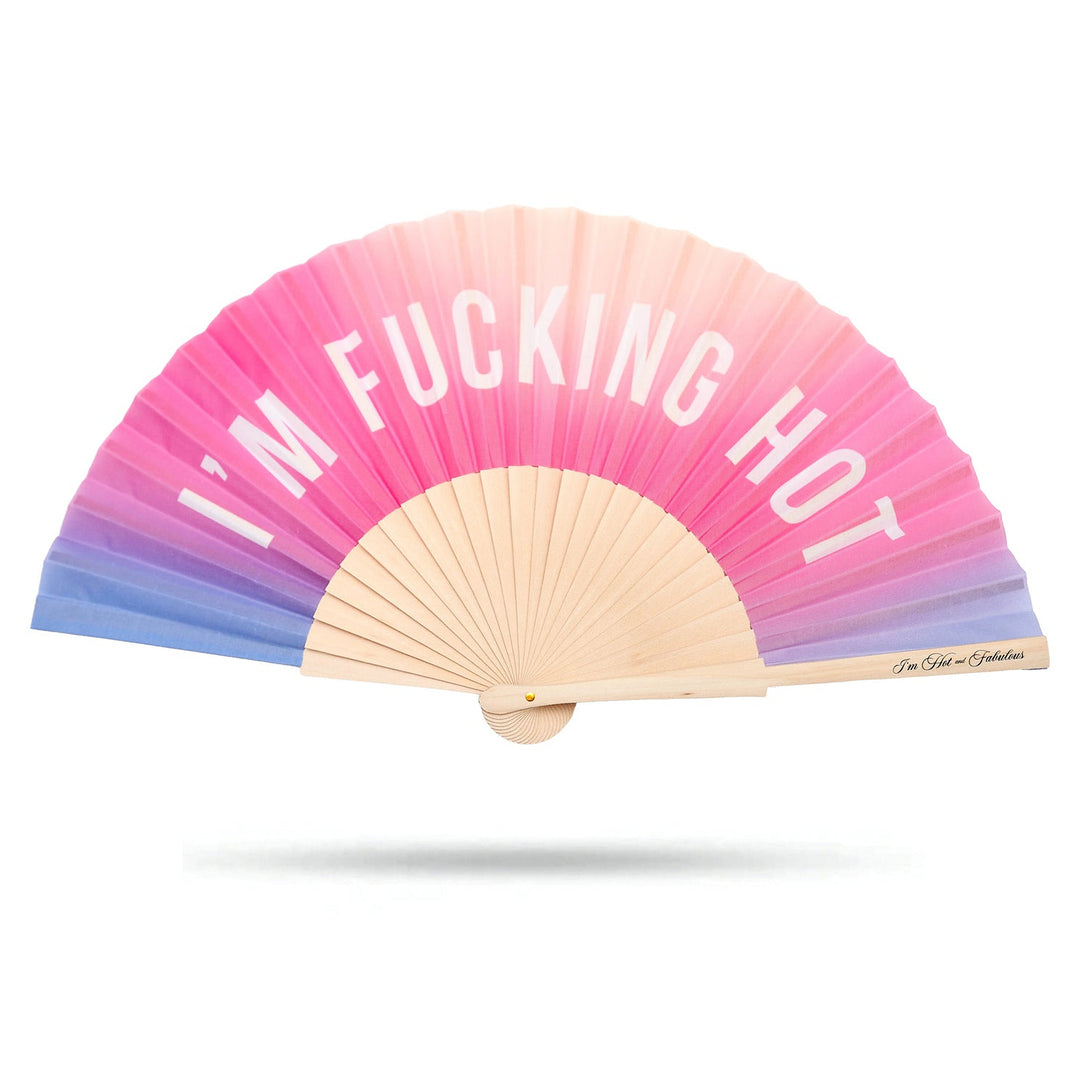 I'm F*cking Hot Hand Fan on a white background