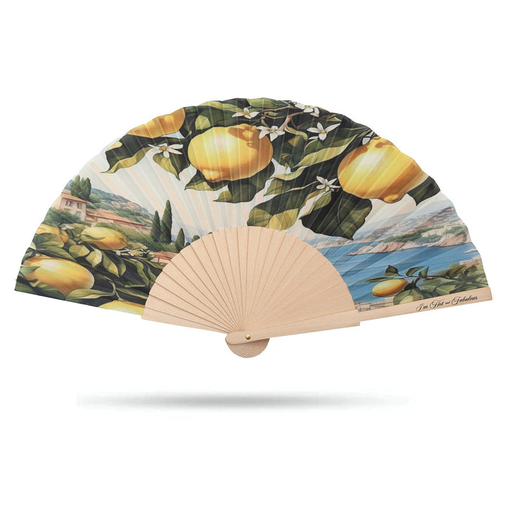 Lemon Hand Fan on a white background