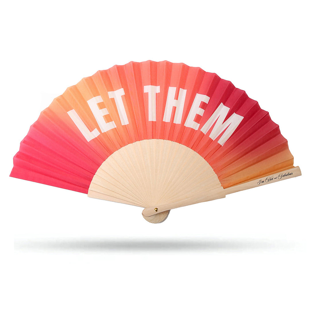 Let Them Hand Fan on a white background
