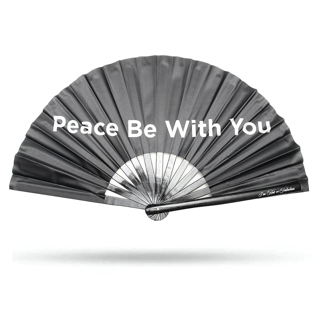 Peace Be With You XL Hand Fan on a white background