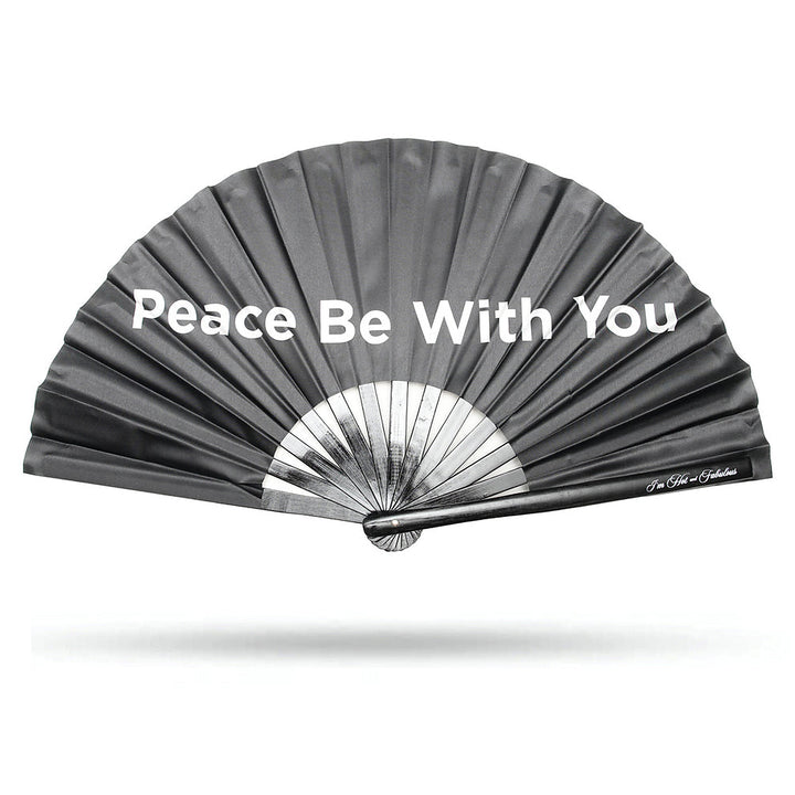 Peace Be With You XL Hand Fan on a white background