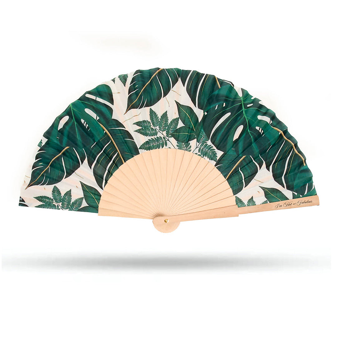 Tropical Bliss Hand Fan on a white background